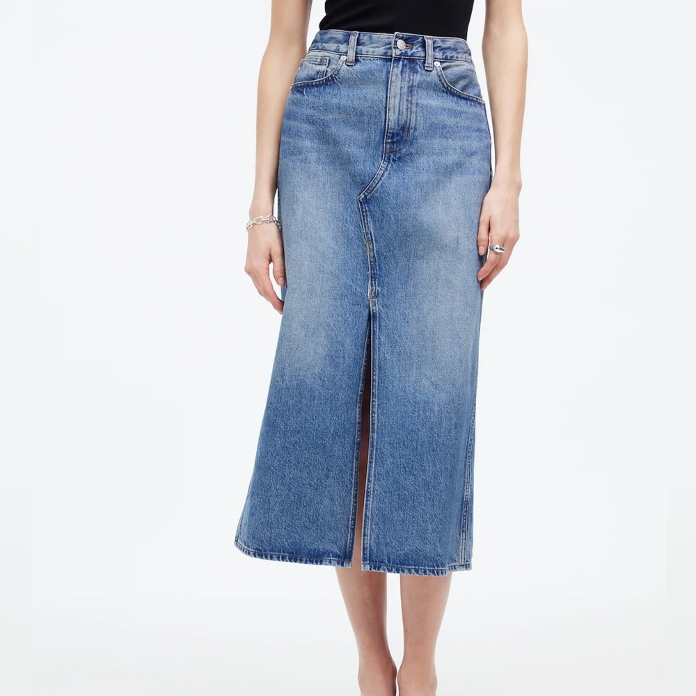 Madewell Denim Western Maxi Skirt NWT Size 33 Y2K